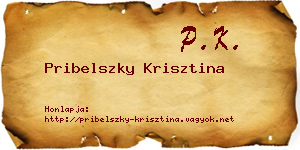 Pribelszky Krisztina névjegykártya
